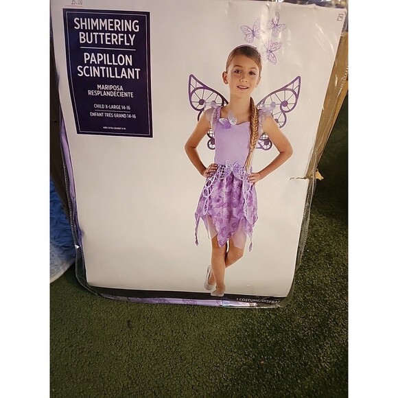 New Shimmering Butterfly Purple Suit Child-X-Large 14-16 Halloween Child Costume - Picture 2 of 8